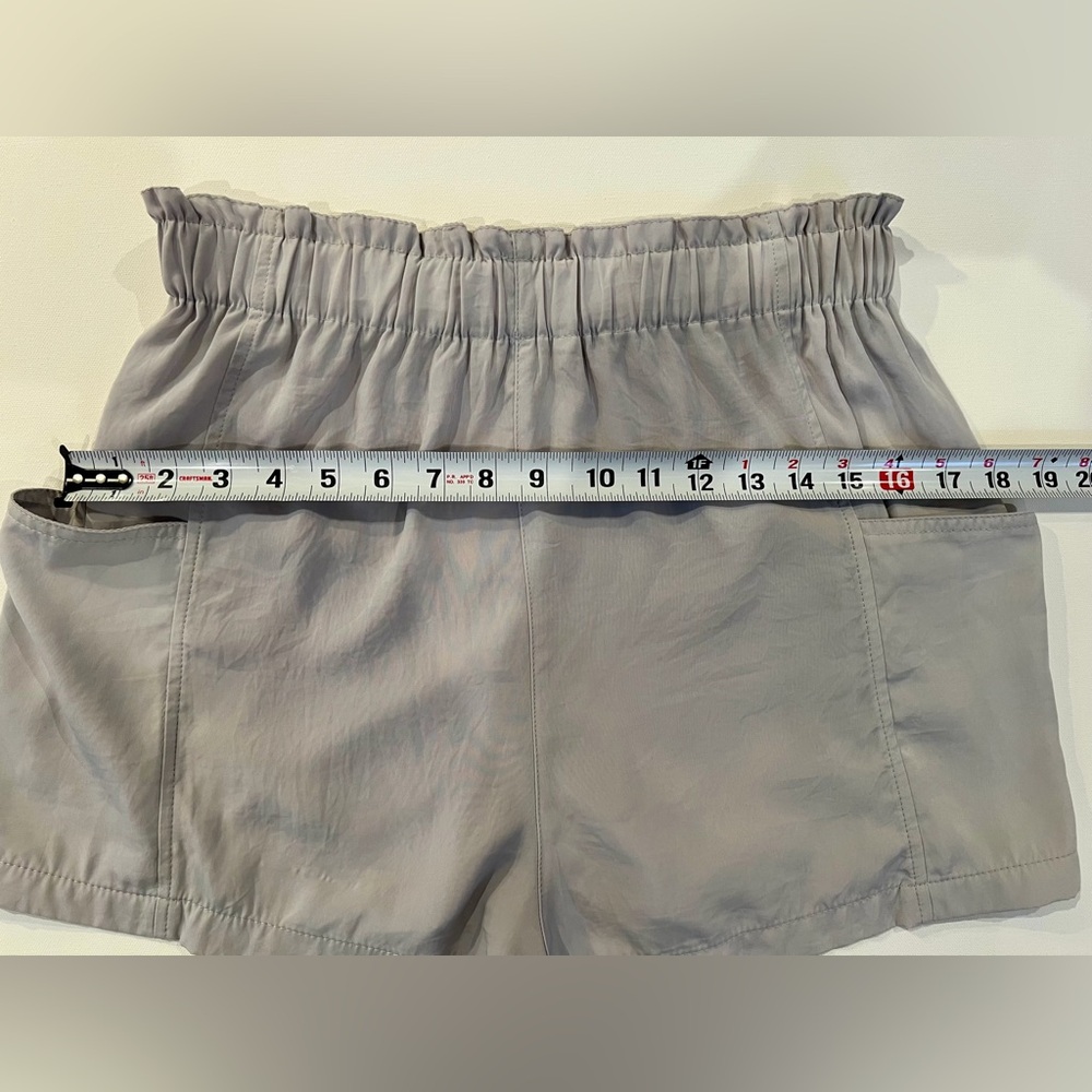 BBDakota Paper Bag High Waist Cargo Utility Light Grey Medium Shorts Wide Pocket - Picture 7 of 10